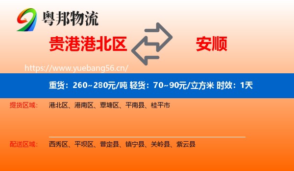 贵港港北区到安顺物流专线名片