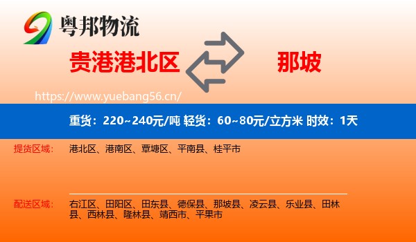 贵港港北区到那坡县物流专线名片