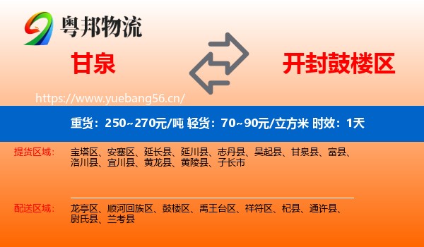 甘泉到鼓楼区物流专线名片