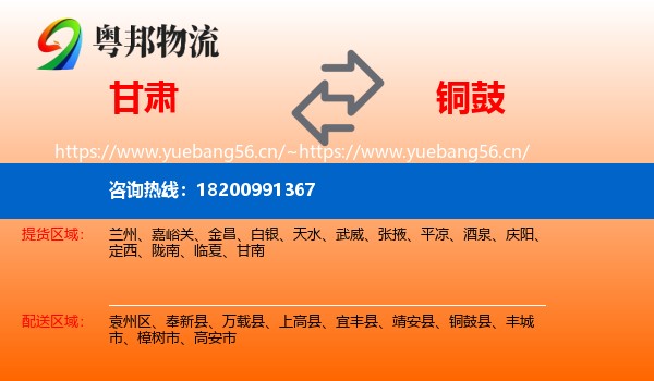 甘肃到铜鼓县物流