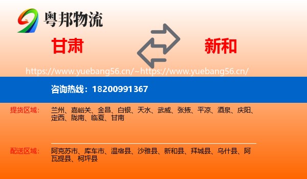 甘肃到新和县物流