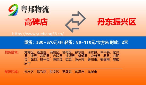 高碑店到振兴区物流专线名片
