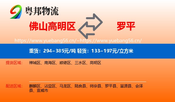 佛山高明区到罗平县物流