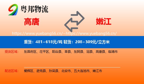 高唐到嫩江市物流