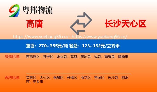 高唐到天心区物流