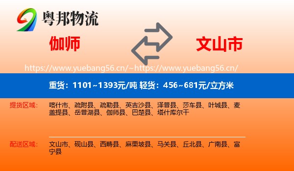 伽师到文山市物流