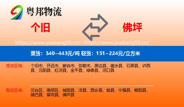 个旧到佛坪县物流