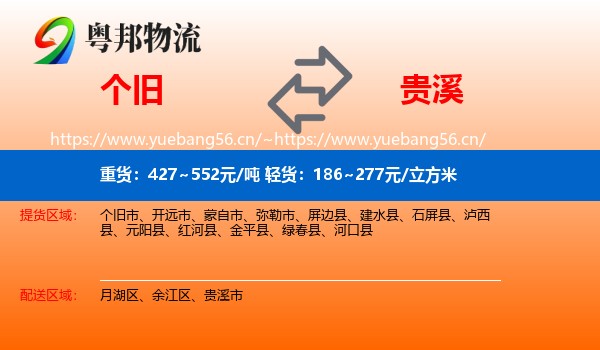 个旧到贵溪市物流