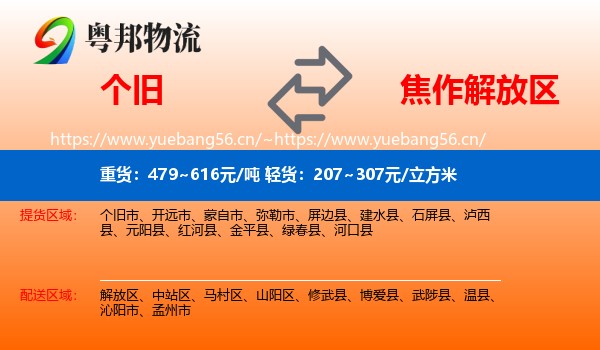 个旧到解放区物流