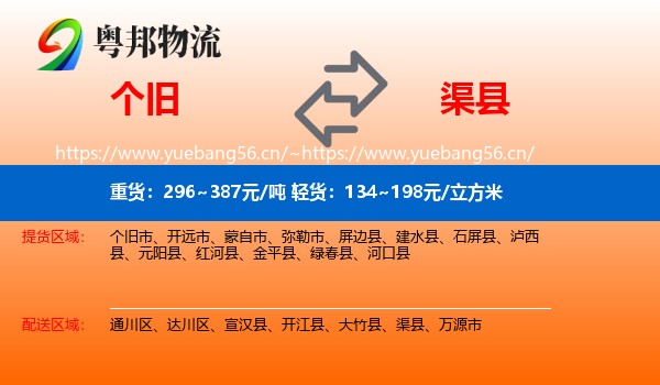 个旧到渠县物流