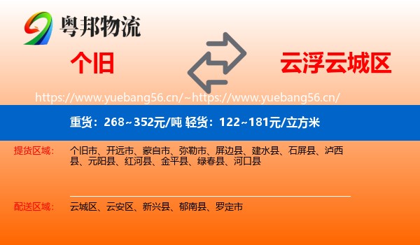 个旧到云城区物流