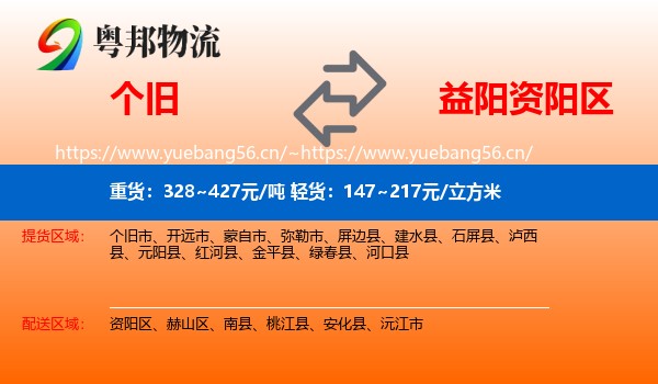 个旧到资阳区物流