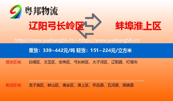 辽阳弓长岭区到淮上区物流