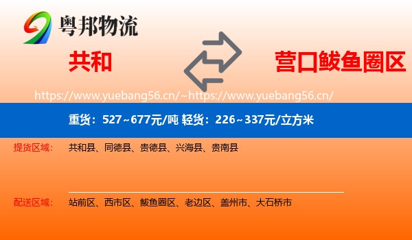 共和县到鲅鱼圈区物流专线