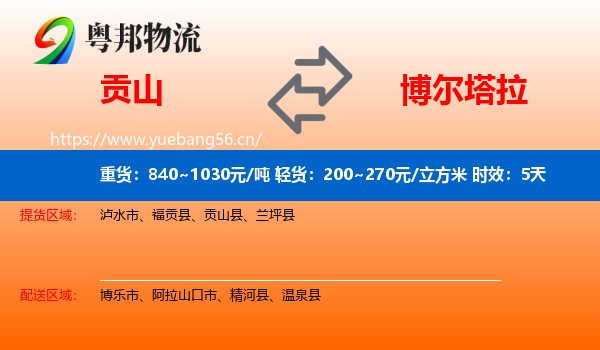 贡山到博尔塔拉物流专线名片