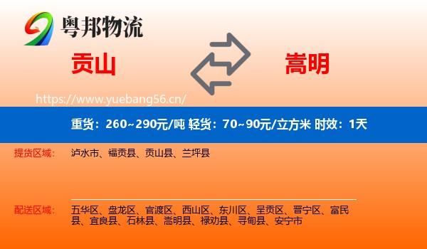 贡山到嵩明县物流专线名片