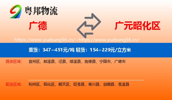 广德到昭化区物流