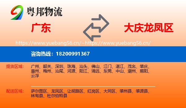 广东到龙凤区物流