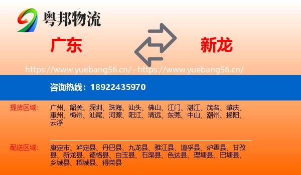 广东到新龙县物流