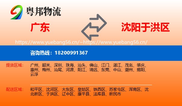 广东到于洪区物流