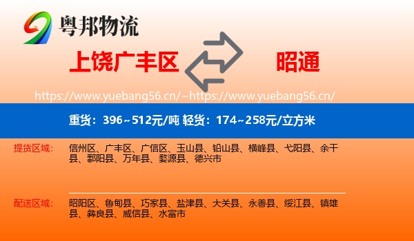 上饶广丰区到昭通物流