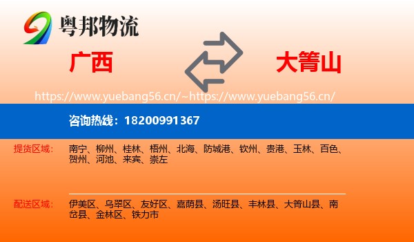 广西到大箐山县物流