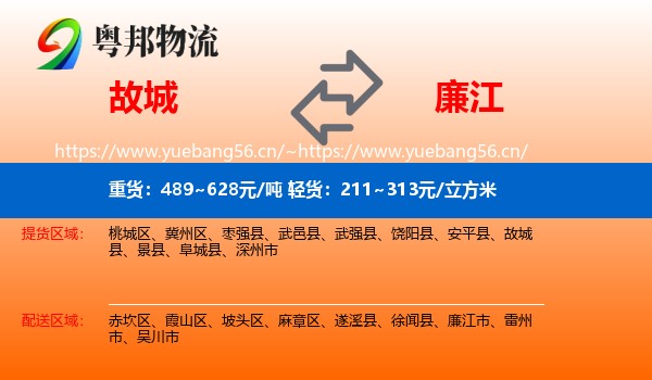 故城到廉江市物流