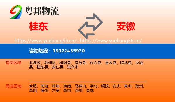 桂东县到安徽物流专线