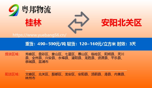桂林到北关区物流 桂林到北关区物流专线名片
