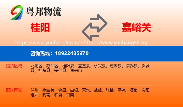 桂阳到嘉峪关物流