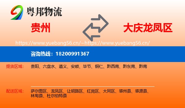贵州到龙凤区物流