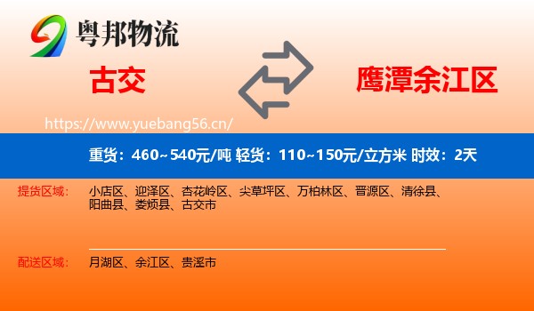 古交到余江区物流专线名片