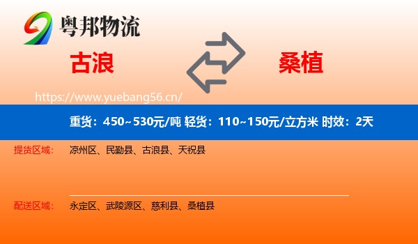 古浪到桑植县物流专线名片
