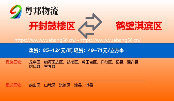 开封鼓楼区到淇滨区物流