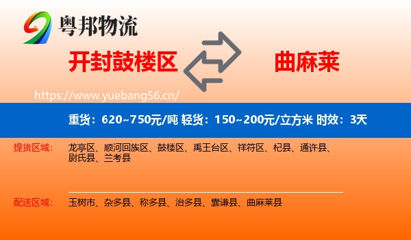 开封鼓楼区到曲麻莱县物流专线名片