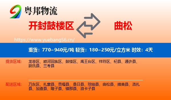 开封鼓楼区到曲松县物流专线名片