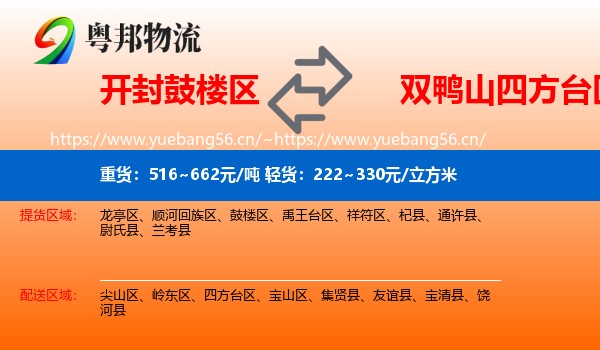 开封鼓楼区到四方台区物流