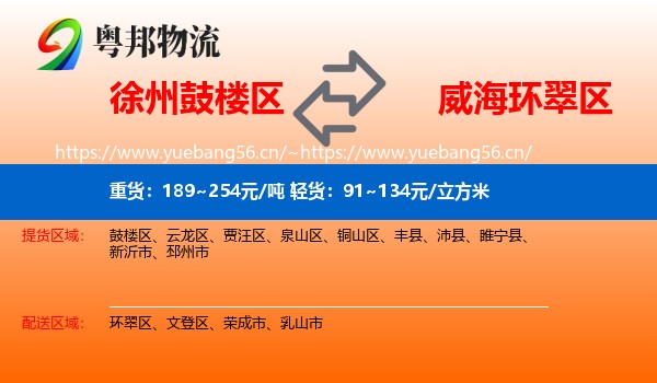 徐州鼓楼区到环翠区物流