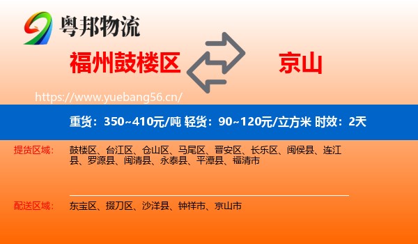 福州鼓楼区到京山市物流专线名片