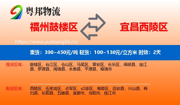 福州鼓楼区到西陵区物流专线名片