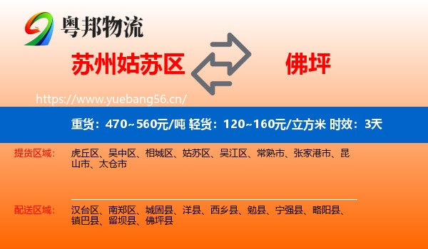 苏州姑苏区到佛坪县物流专线名片