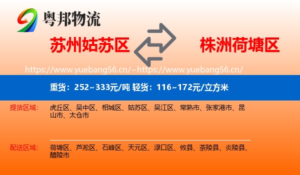 苏州姑苏区到荷塘区物流