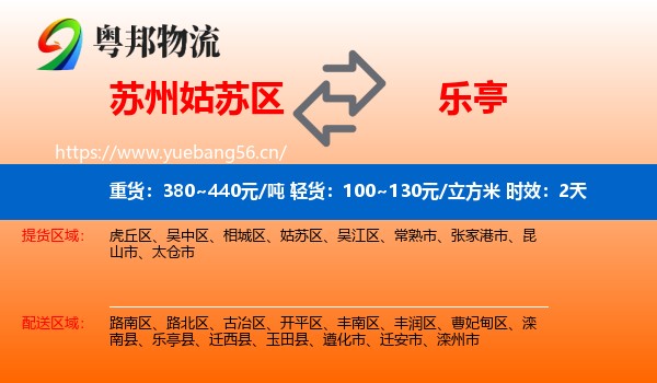 苏州姑苏区到乐亭县物流专线名片