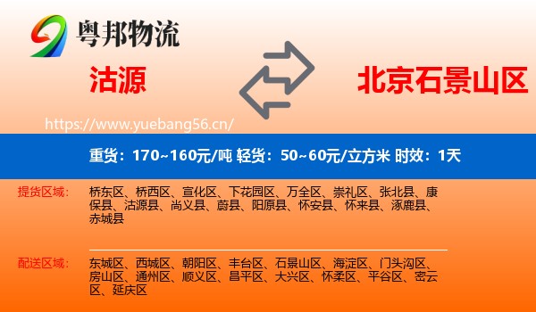 沽源到石景山区物流专线名片