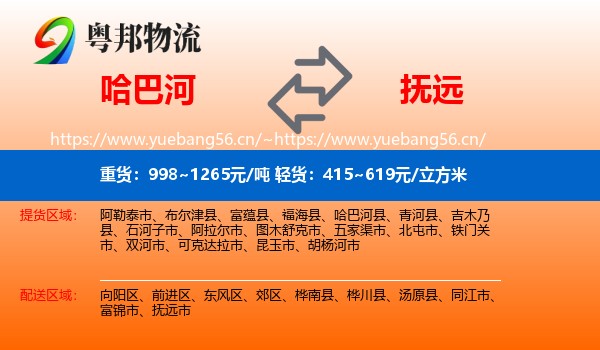 哈巴河到抚远市物流