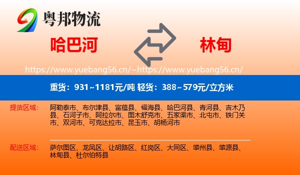 哈巴河到林甸县物流