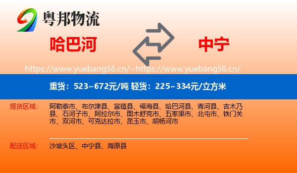 哈巴河到中宁县物流