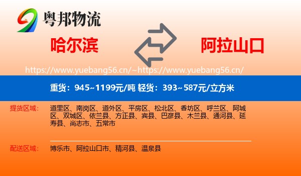 哈尔滨到阿拉山口市物流