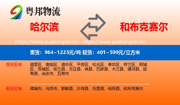 哈尔滨到和布克赛尔物流