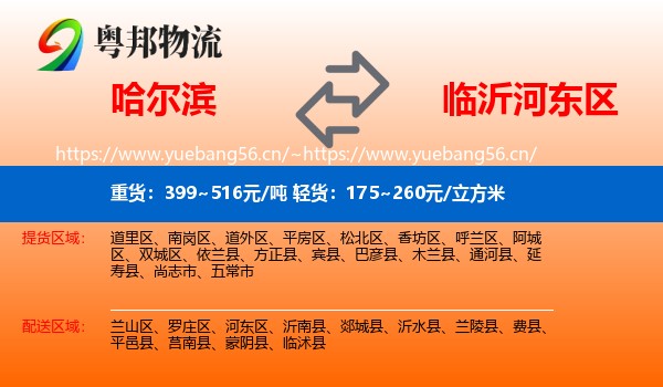 哈尔滨到河东区物流